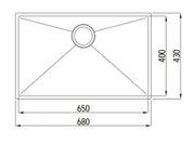 AXON SINK 69S 690X440X220mm FIL Kitchen Bathroom