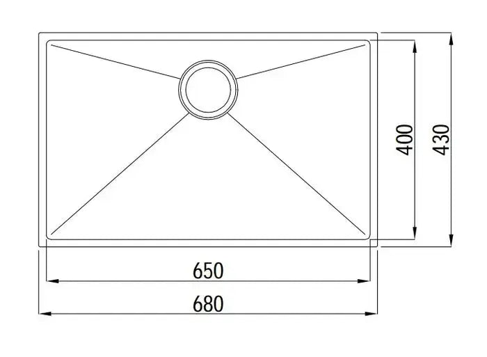 AXON SINK 69S 690X440X220mm FIL Kitchen Bathroom