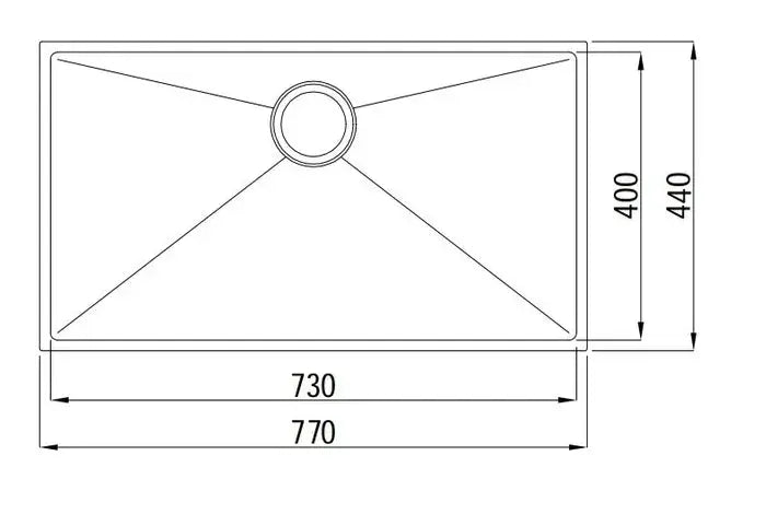 AXON SINK 77S 770X440X220mm otti