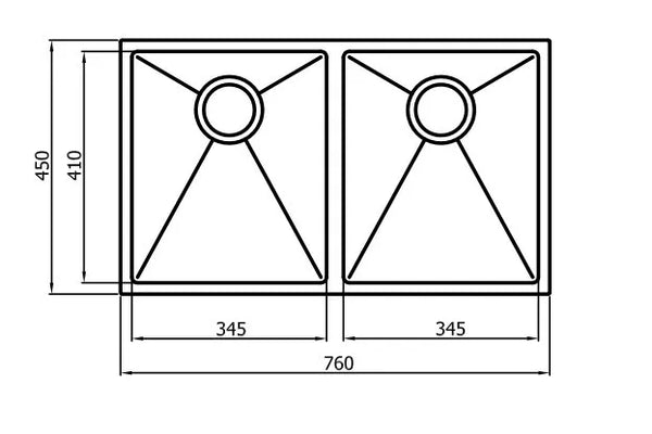 ARTE SINK 76D 760X450X220mm