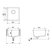 VIVA SINGLE BOWL GRANITE SINK WHITE 420X460 FIL Kitchen Bathroom