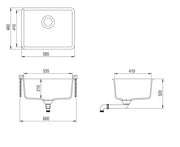 VIVA GRANITE SINK BLACK 585X460 FIL Kitchen Bathroom