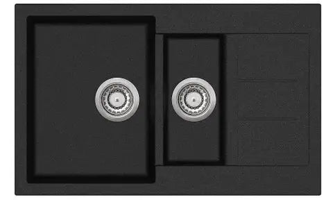 GRANITE SINK BLACK 1 & 1/2 BOWL FIL Kitchen Bathroom