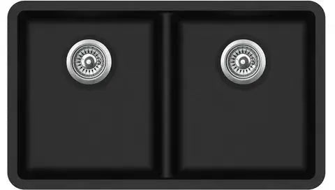 VIVA DOUBLE BOWL GRANITE SINK BLACK 810X480 FIL Kitchen Bathroom