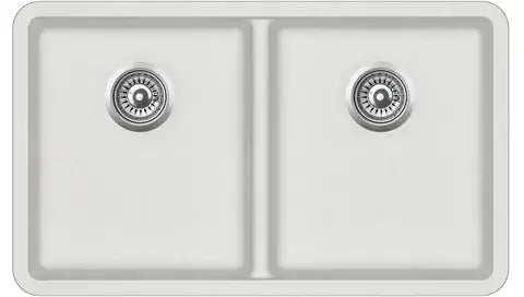 VIVA GRANITE SINK WHITE DOUBLE BOWL 810X480 FIL Kitchen Bathroom
