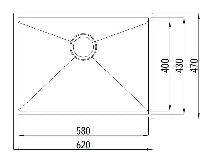 ARF SINK 810S 620X470X220mm FIL Kitchen Bathroom