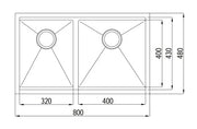 ARF SINK 820D 800X480X220mm FIL Kitchen Bathroom