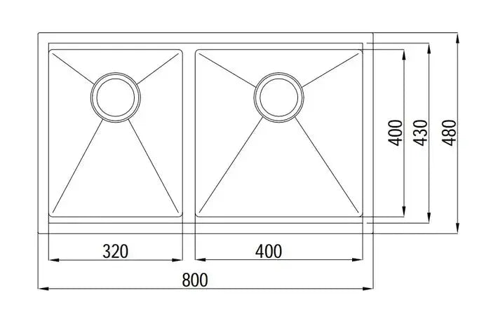 ARF SINK 820D 800X480X220mm FIL Kitchen Bathroom