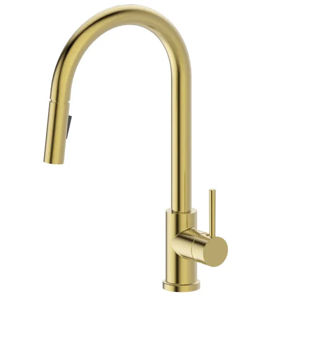 PULL OUT KITCHEN MIXER GUN METAL GREY/BRUSHED GOLD