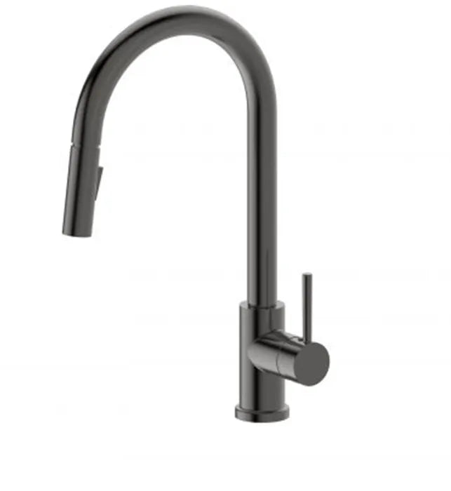 PULL OUT KITCHEN MIXER GUN METAL GREY/BRUSHED GOLD