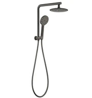 Pavia Compact Twin Shower with 200mm Round Head Gunmetal FIL Kitchen Bathroom