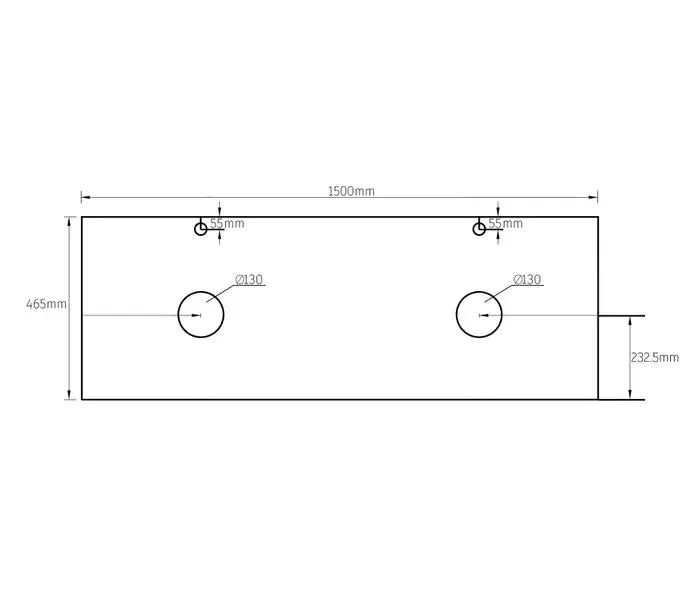 ROCK PLATE STONE 1500X465X60MM MONT BLANC - ABOVE COUNTER VANITY TOP FIL Kitchen Bathroom
