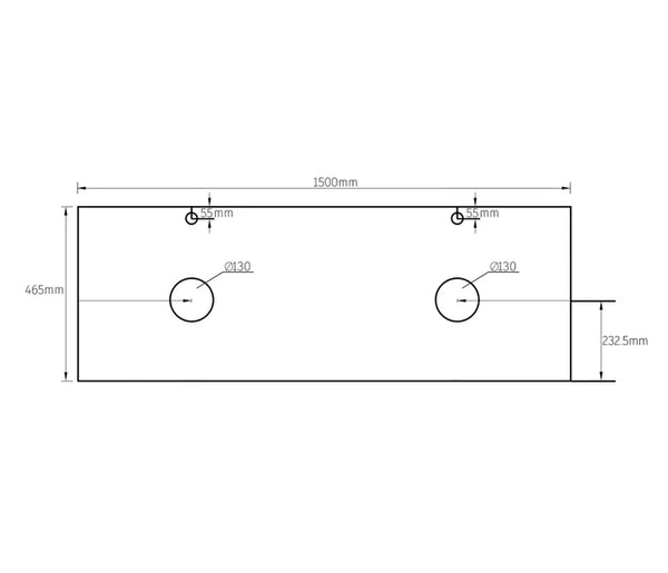 ROCK PLATE STONE 1500X465X60MM MONT BLANC - ABOVE COUNTER VANITY TOP