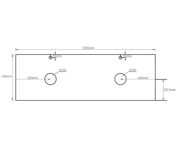 ROCK PLATE STONE 1500X465X15MM ABOVE COUNTER VANITY TOP