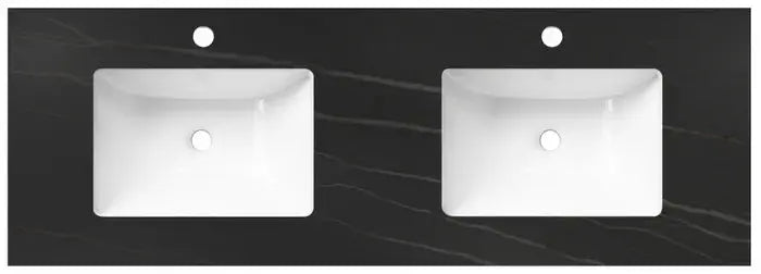 ROCK PLATE STONE 1500X465X15MM UNDERMOUNT DOUBLE BASIN VANITY TOP Mont Blanc/Amani Grey/Empire Black FIL Kitchen Bathroom