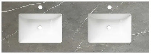 ROCK PLATE STONE 1800X465X15MM UNDERMOUNT DOUBLE BASIN VANITY TOP 12 O'CLOCK TAPHOLE FIL Kitchen Bathroom