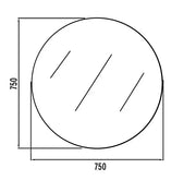 ROUND BEVEL MIRROR 750 FIL Kitchen Bathroom