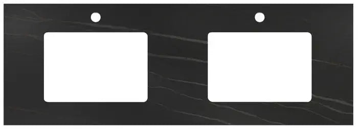 ROCK PLATE STONE 1500X465X15MM UNDERMOUNT DOUBLE BASIN VANITY TOP Mont Blanc/Amani Grey/Empire Black FIL Kitchen Bathroom