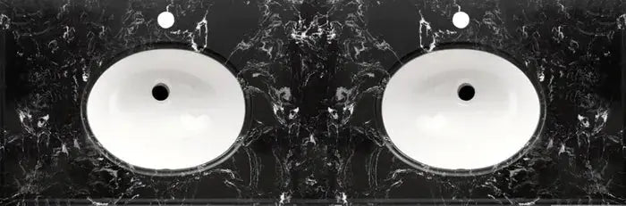 LUX STONE DOUBLE BOWL VANITY TOP 1500 FIL Kitchen Bathroom