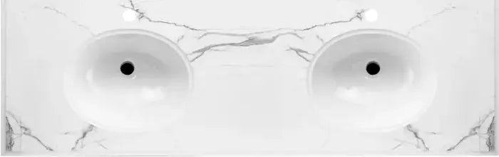 LUX STONE DOUBLE BOWL VANITY TOP 1500 FIL Kitchen Bathroom
