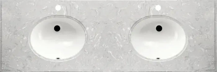 LUX STONE DOUBLE BOWL VANITY TOP 1500 FIL Kitchen Bathroom