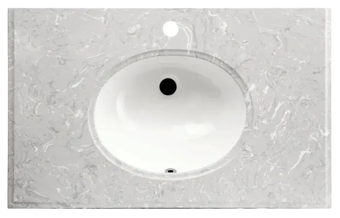 ENGINEERING STONE VANITY TOP 750X460 WITH OVAL BASIN FIL Kitchen Bathroom