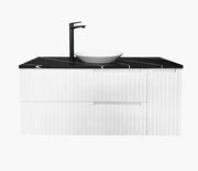 QUARTZ STONE 1200X465X20MM STATUARIO - WASTE HOLE 220MM FIL Kitchen Bathroom