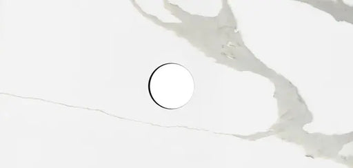 QUARTZ STONE 1200X465X20MM STATUARIO - WASTE HOLE 220MM FIL Kitchen Bathroom
