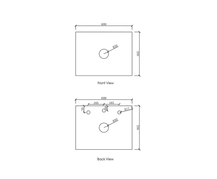 QUARTZ STONE VANITY TOP 600X465X20MM FIL Kitchen Bathroom