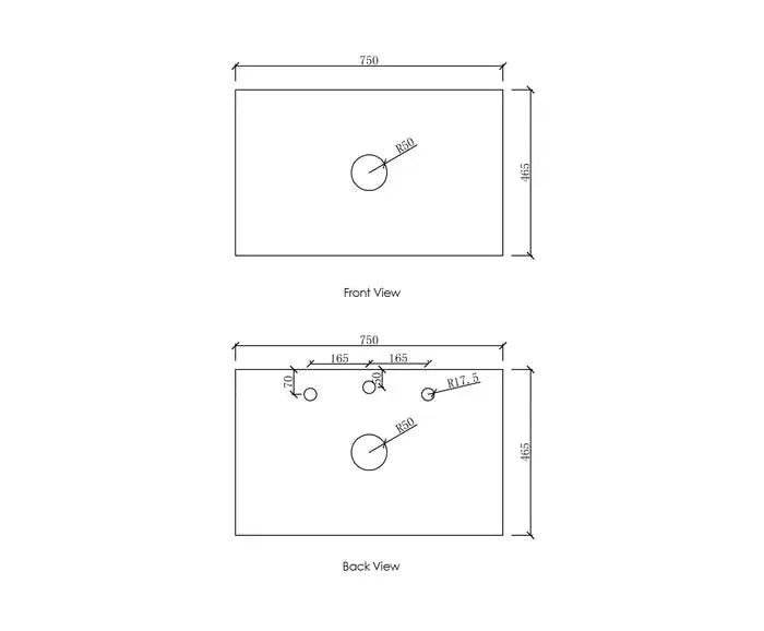 QUARTZ STONE 750X465X20MM VANITY TOP FIL Kitchen Bathroom
