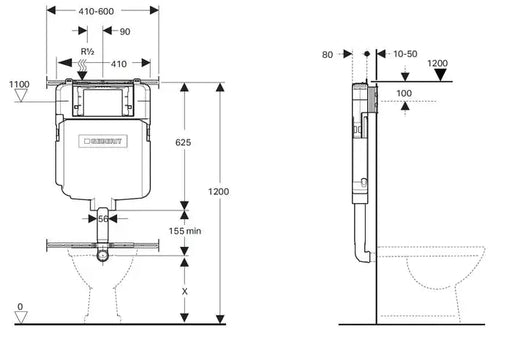 SIGMA8 CONCEALED CISTERN BTW FRONT FLUSH 4 STARS FIL Kitchen Bathroom