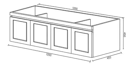HAMPTON MATTE BLACK VANITY 1200MM FIL Kitchen Bathroom