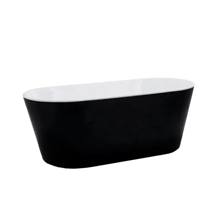 VOGHERA FREESTANDING BATHTUB 1500 X 750 X 580 MM BLACK NO OVERFLOW FIL Kitchen Bathroom