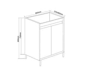 MAXIMO 600X460X850 FREE STANDING VANITY FIL Kitchen Bathroom