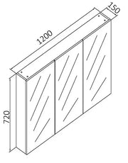 1200 PENCIL EDGE SHAVING CABINET FIL Kitchen Bathroom
