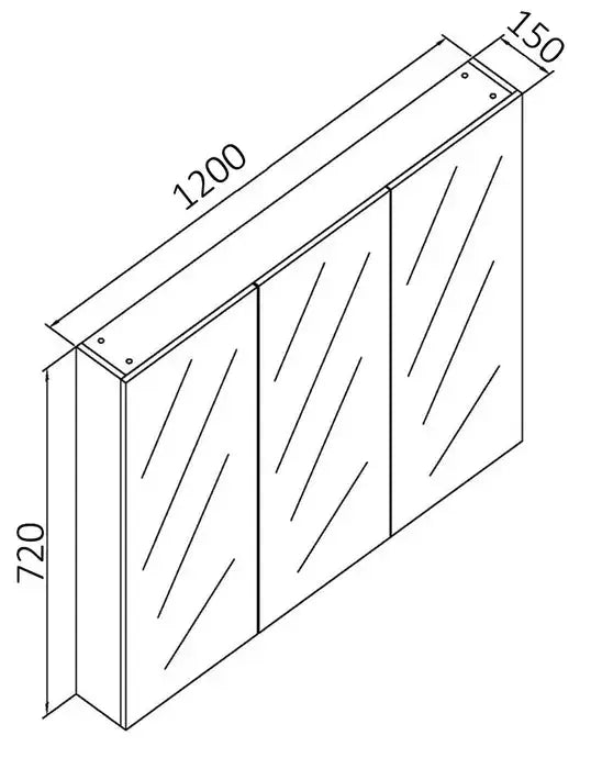 1200 PENCIL EDGE SHAVING CABINET FIL Kitchen Bathroom
