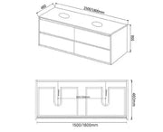 MAXIMO 1500 AMAZON GREY WH VANITY FIL Kitchen Bathroom