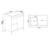 MAXIMO 750X460X850 FREE STANDING L/H DRAWER VANITY FIL Kitchen Bathroom