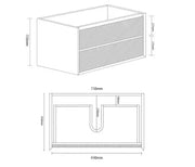 MAXIMO 750 AMAZON GREY WH VANITY FIL Kitchen Bathroom