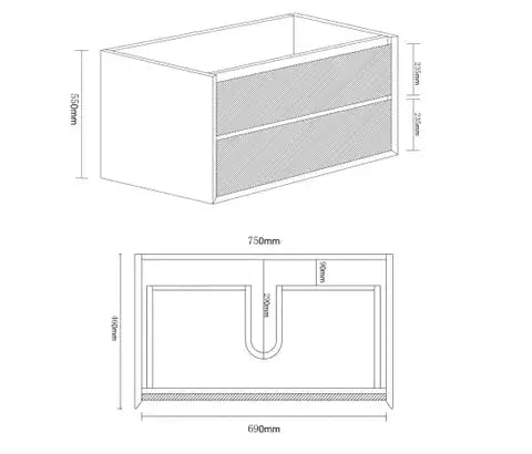 MAXIMO 750 AMAZON GREY WH VANITY FIL Kitchen Bathroom