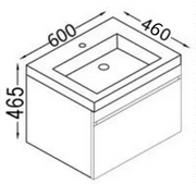 DM600 DOVER WALL HUNG GLOSS WHITE VANITY FIL Kitchen Bathroom