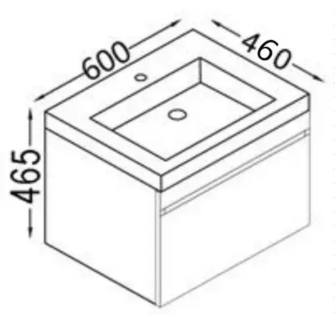 DM600 DOVER WALL HUNG GLOSS WHITE VANITY FIL Kitchen Bathroom