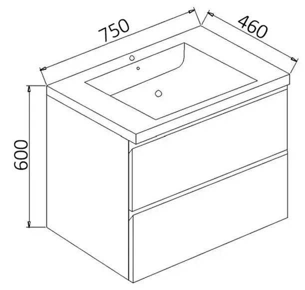 DM750 DOVER GLOSS WHITE WH VANITY FIL Kitchen Bathroom