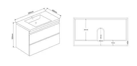 DM900 DOVER GLOSS WHITE WH VANITY