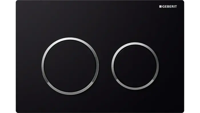 KAPPA21 DUAL FLUSH BUTTON ROUND BLACK WITH CHROME TRIM FIL Kitchen Bathroom