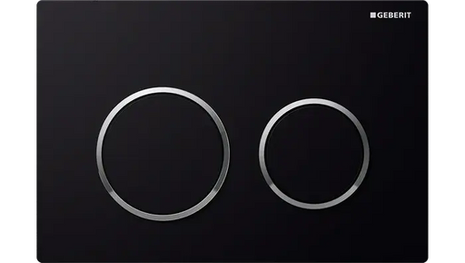 KAPPA21 DUAL FLUSH BUTTON ROUND BLACK WITH CHROME TRIM FIL Kitchen Bathroom