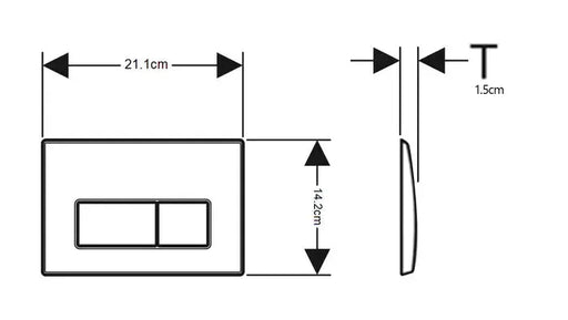 KAPPA50 DUAL FLUSH BUTTON SQUARE CHROME FIL Kitchen Bathroom