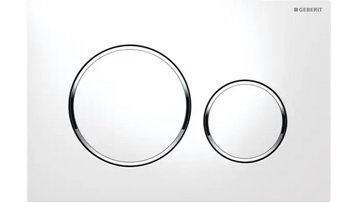 SIGMA20 DUAL FLUSH BUTTON ROUND WHITE WITH CHROME TRIM FIL Kitchen Bathroom