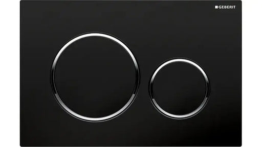 SIGMA20 DUAL FLUSH BUTTON ROUND BLACK WITH CHROME TRIM FIL Kitchen Bathroom