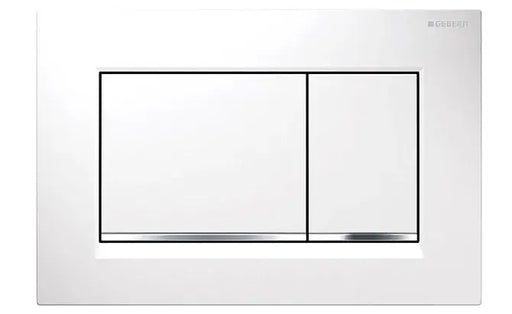 SIGMA30 DUAL FLUSH BUTTON SQUARE WHITE WITH CHROME TRIM FIL Kitchen Bathroom